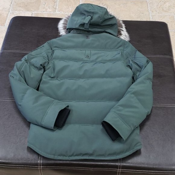 Moose Knuckles Round Island Blue Frost Fox Fur-Trim Down Jacket - Picture 10 of 10